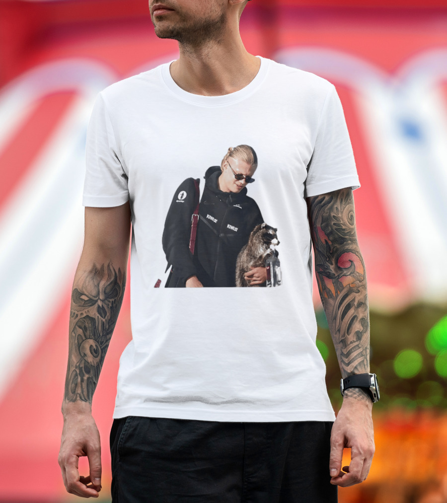 Erling Haaland Raccoon Meme Football KIWI K SPACE Texas T-Shirt