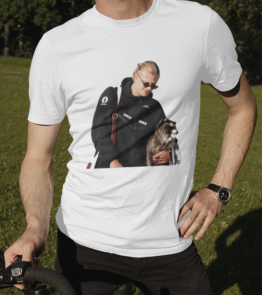 Erling Haaland Raccoon Meme Football KIWI K SPACE Texas T-Shirt