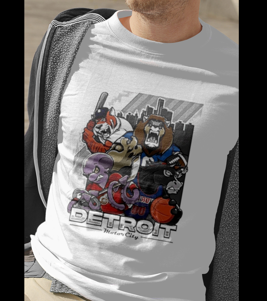 Motor City Detroit Tigers Lions Red Wings Pistons Athletic Sports Fan Gear T-Shirt