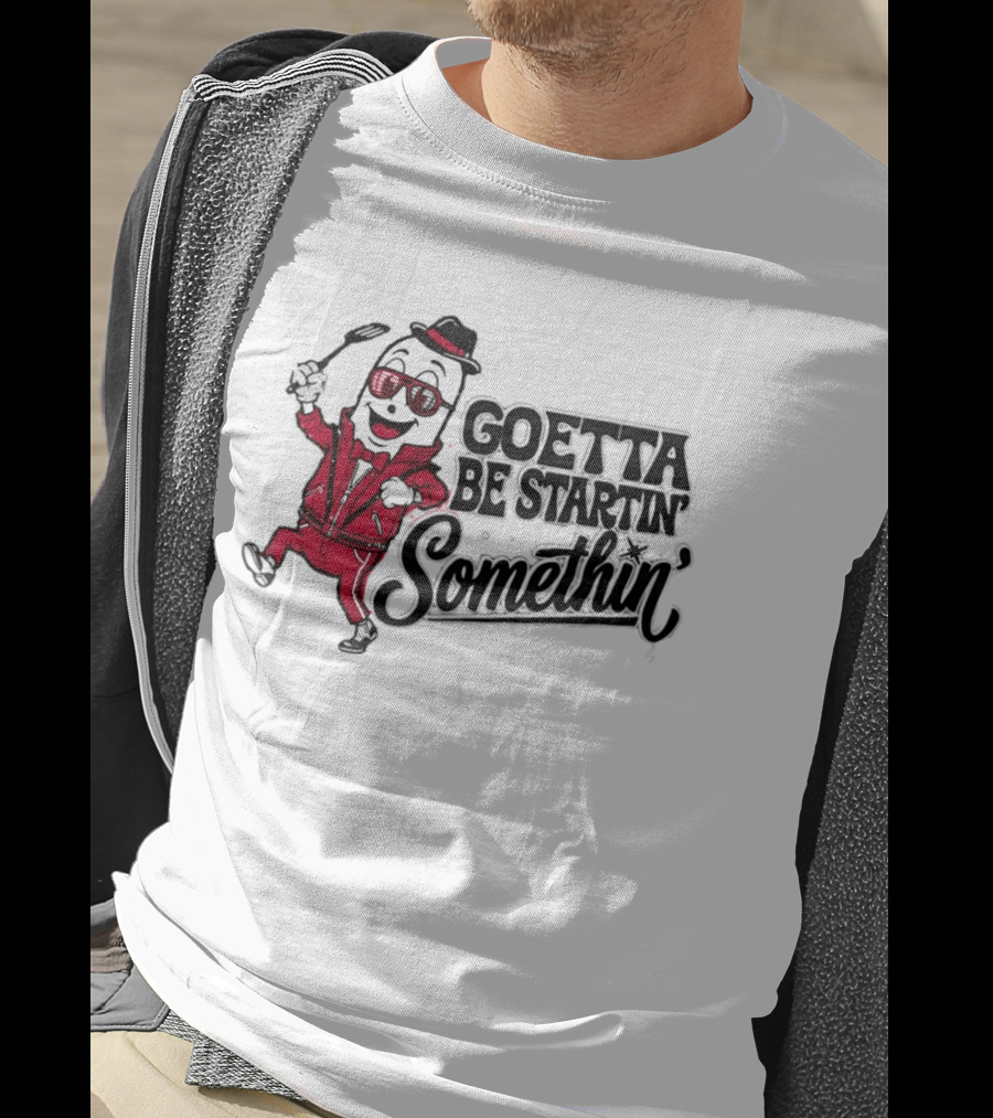 Goetta Be Startin Somethin Hotdog Retro Sunglasses Suit Fedora T-Shirt