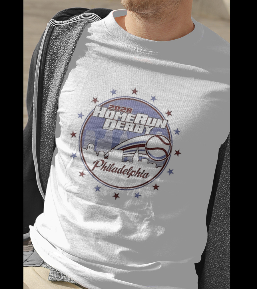 2026 Home Run Derby Philadelphia MLB Stars Skyline Baseball T-Shirt