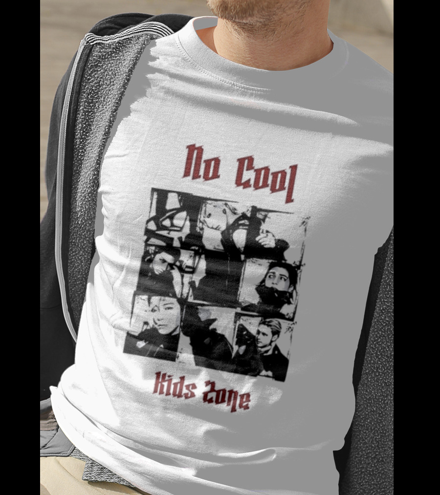 No Cool Kids Zone Photo Collage T-Shirt
