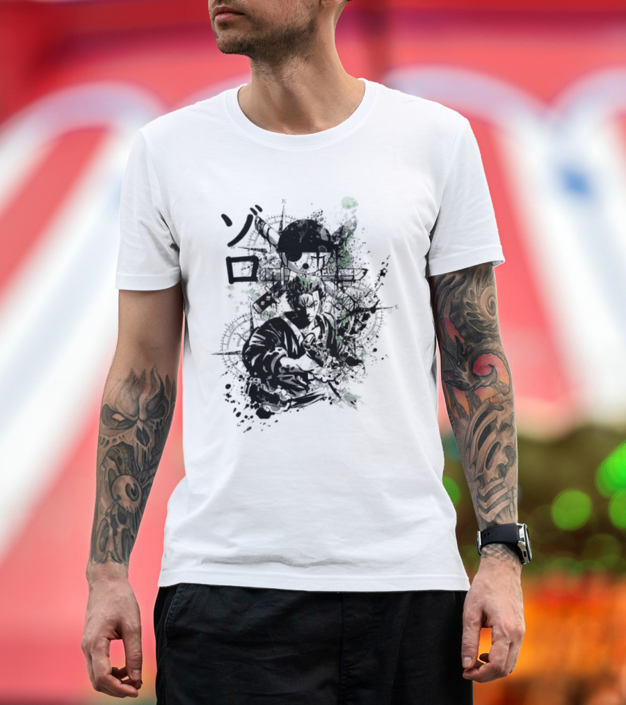 Japanese Kanji Ink Art With Splatter Effect T-Shirt