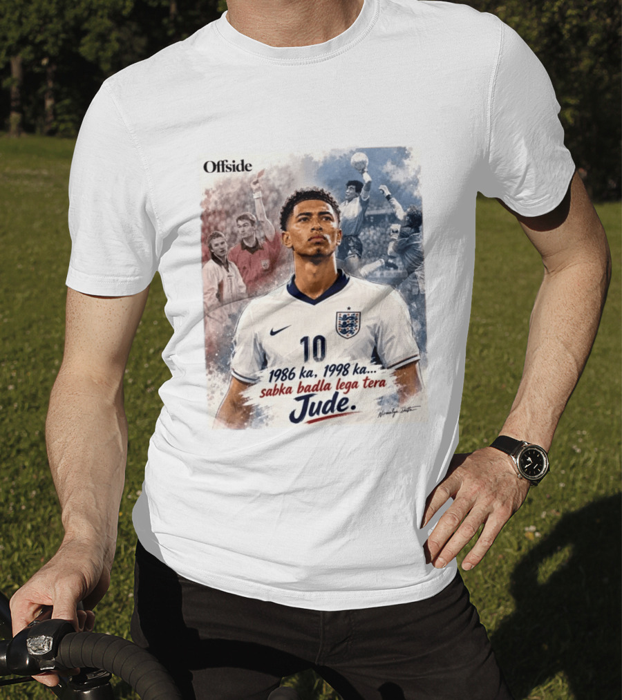 Offside 1986 1998 Sabka Badla Lega Tera Jude Bellingham T-Shirt