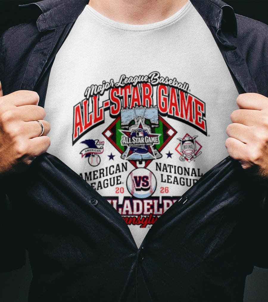Major League Baseball All Star Game 2026 Philadelphia American League Vs National League T-Shirt