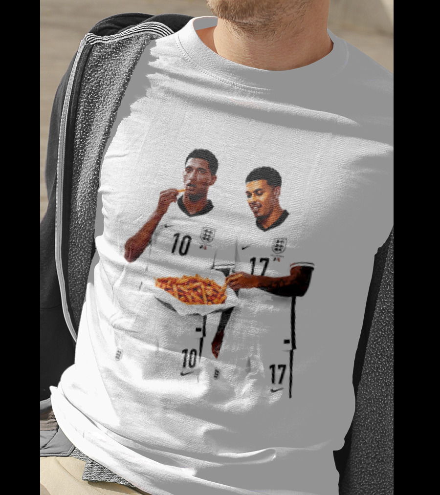Jude Bellingham And Morgan Rogers Eating Orange Chips Mural Stourbridge Halesowen T-Shirt