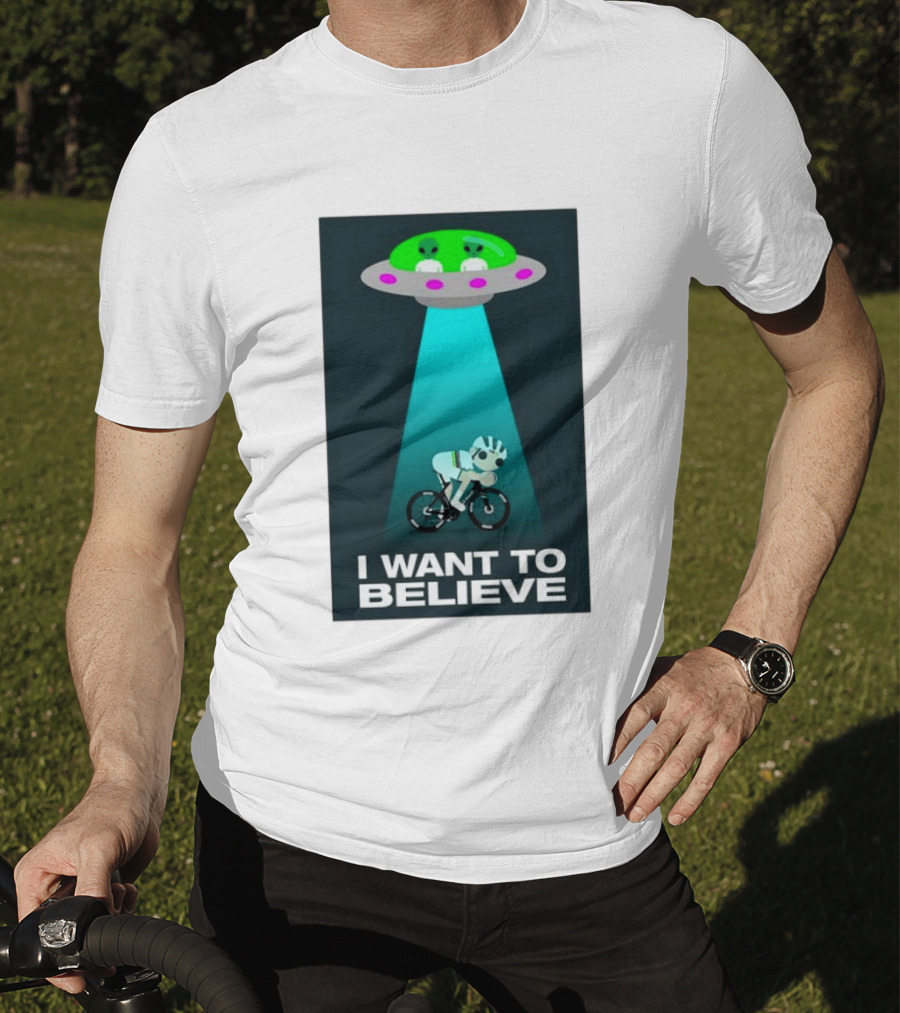 Pogacar UFO Cycling Aliens I Want To Believe T-Shirt