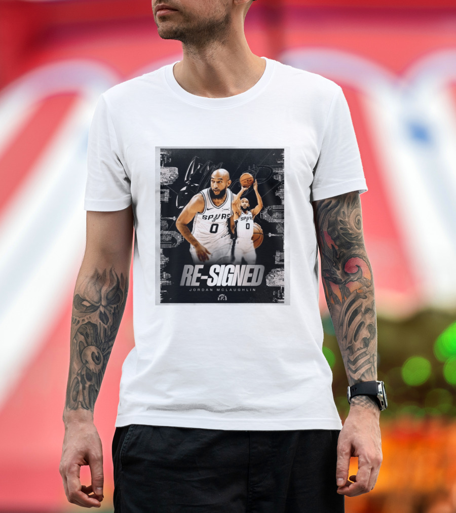 Re Signed Jordan McLaughlin Spurs Basketball San Antonio T-Shirt