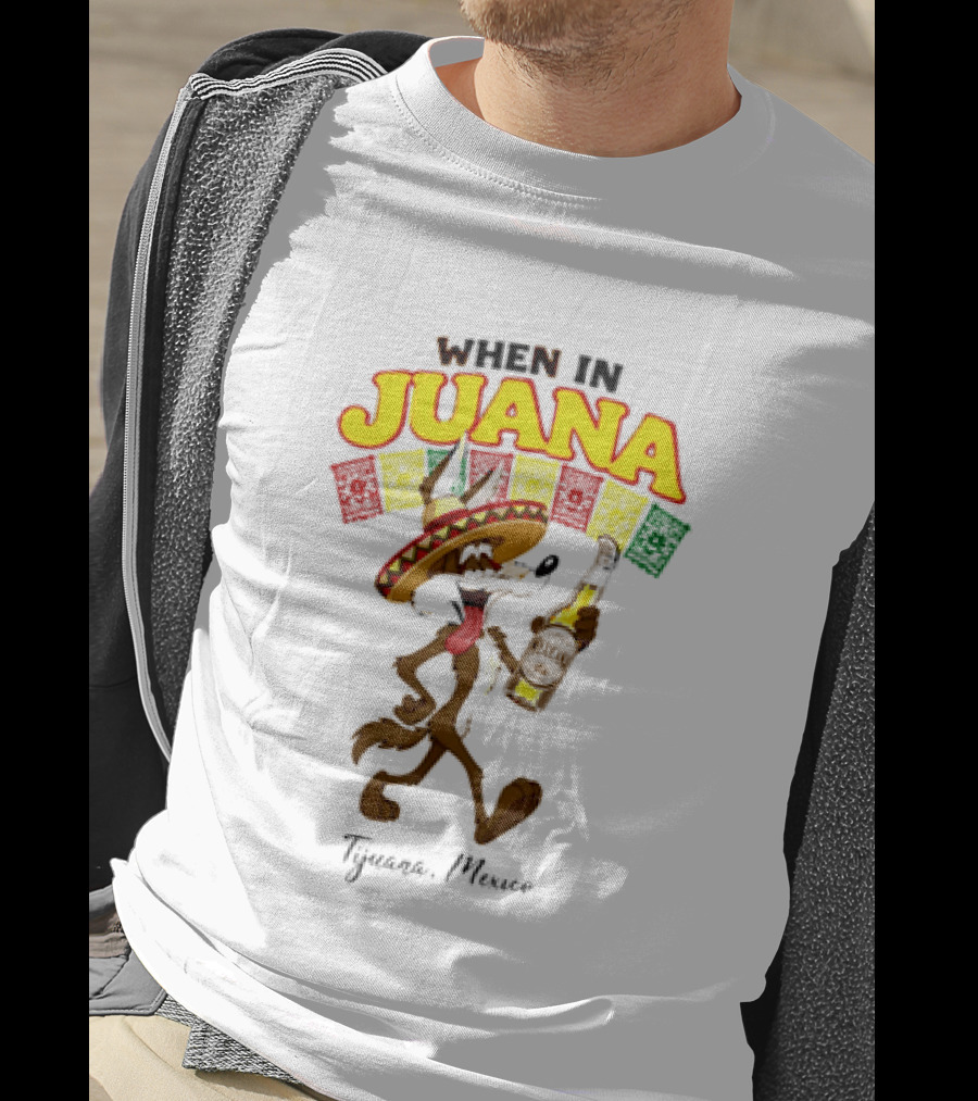When In Juana Tijuana Mexico Sombrero Flags Fiesta T-Shirt