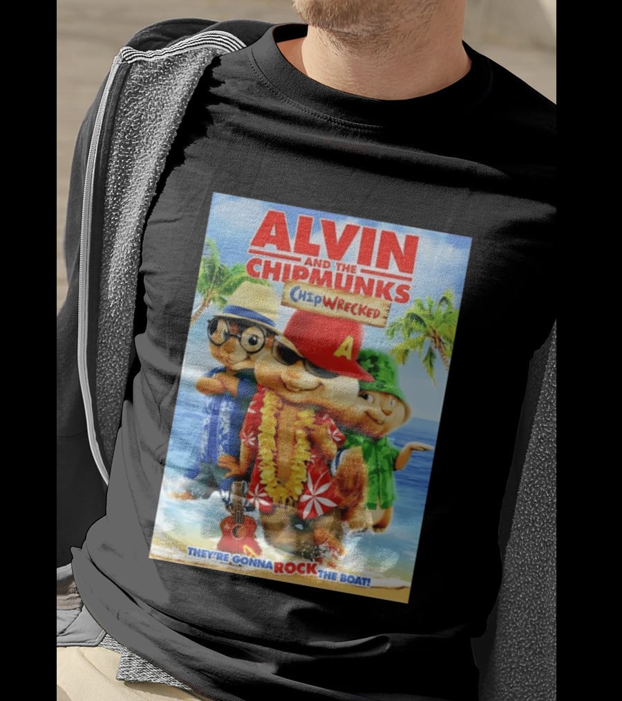 Alvin And The Chipmunks Chipwrecked They're Gonna Rock The Boat Beach Adventure T-Shirt