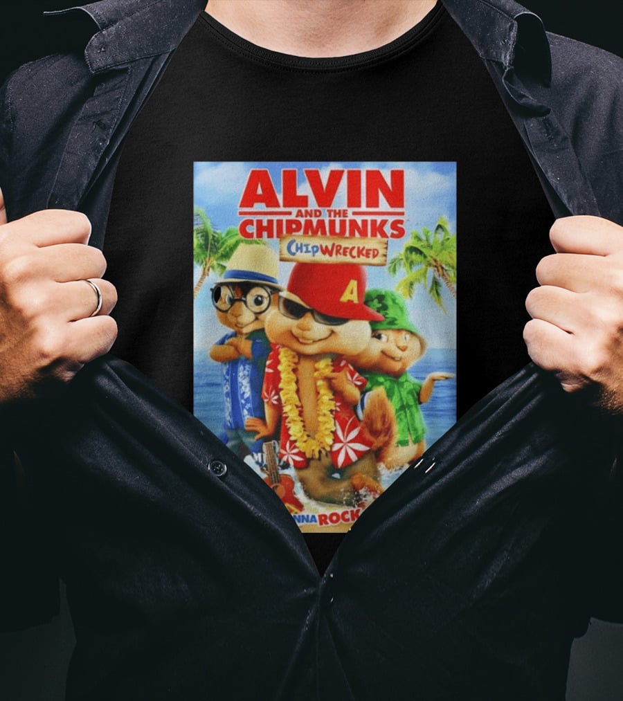 Alvin And The Chipmunks Chipwrecked They're Gonna Rock The Boat Beach Adventure T-Shirt