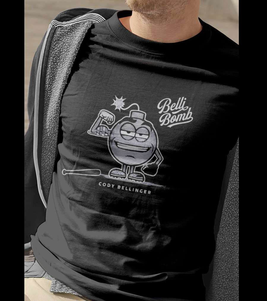 Belli Bomb Cody Bellinger Cartoon Character With Bat And Bomb T-Shirt
