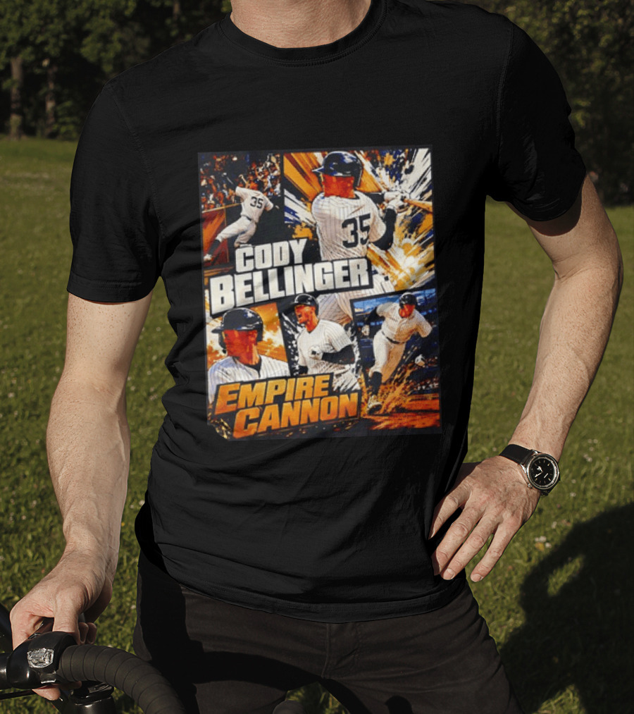 Cody Bellinger Empire Cannon 35 Baseball Action Collage T-Shirt