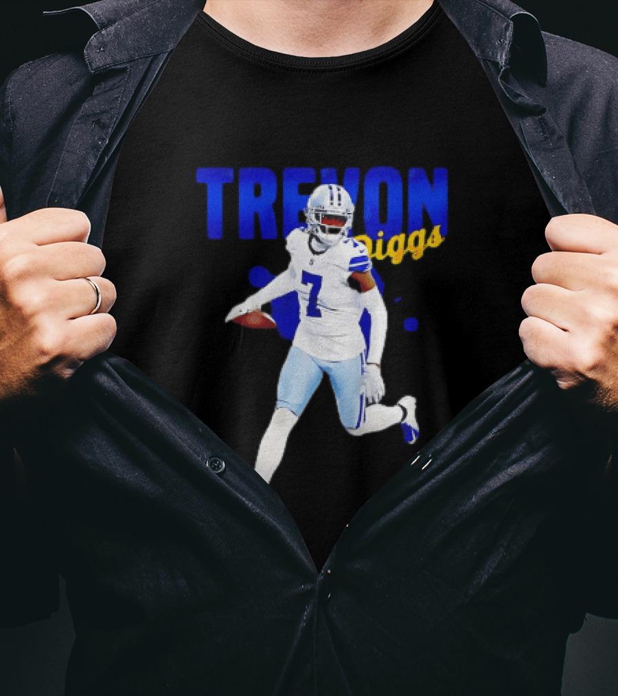 Trevon Diggs Dallas Cowboys Number 7 Running With Football T-Shirt