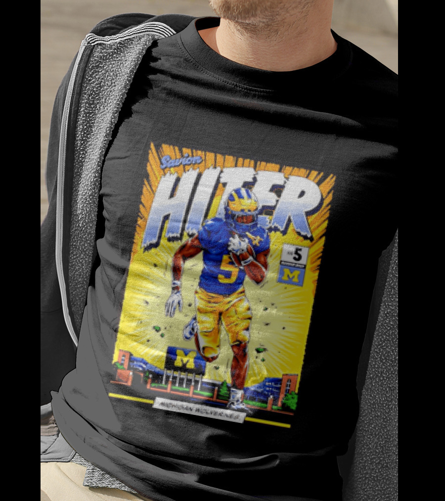 Savion Hiter Michigan Wolverines Football Number 5 Comic T-Shirt