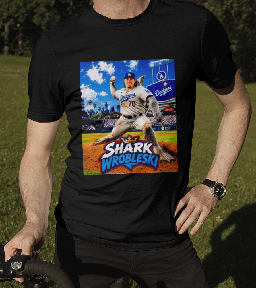 Shark Wrobleski Los Angeles Dodgers No 70 Iconic Baseball Player Fantasy T-Shirt
