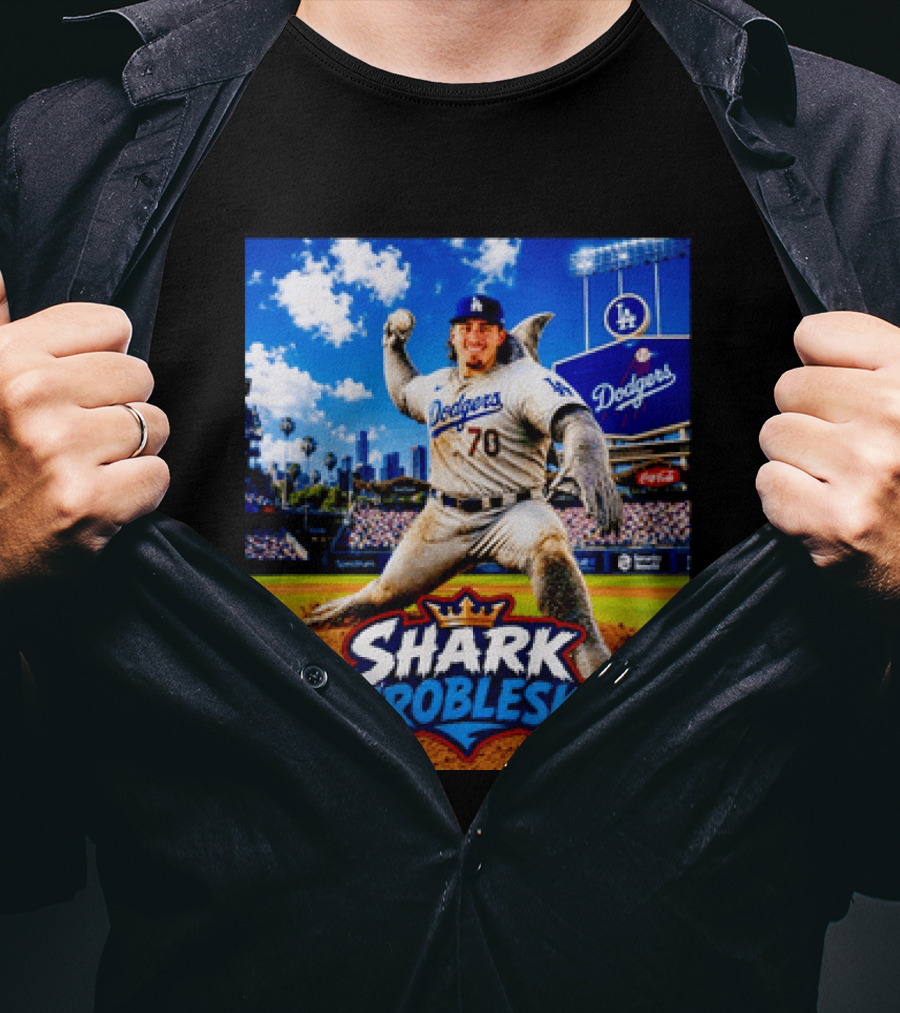 Shark Wrobleski Los Angeles Dodgers No 70 Iconic Baseball Player Fantasy T-Shirt