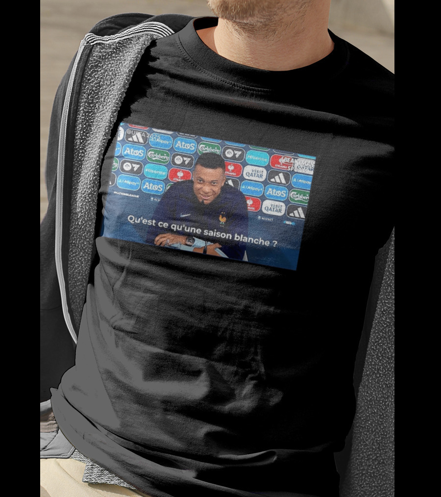UEFA 2025 Mbappé Qu'est Ce Qu'une Saison Blanche BeanymanSports T-Shirt