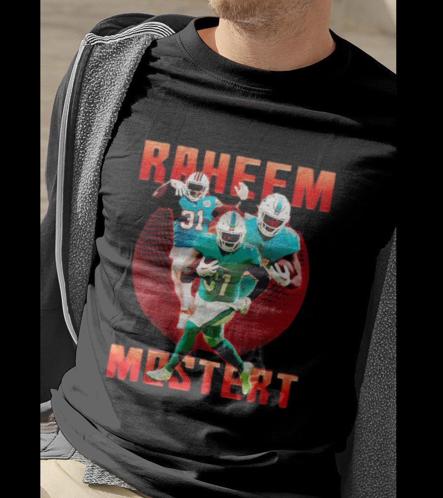 Raheem Mostert Miami Dolphins Football Running Back Action T-Shirt