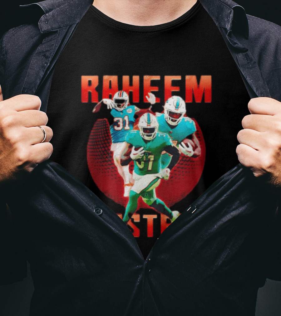Raheem Mostert Miami Dolphins Football Running Back Action T-Shirt