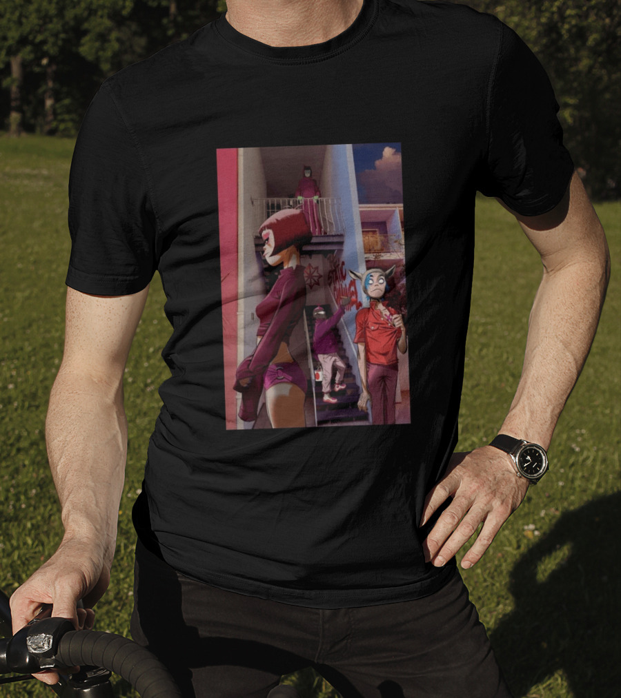 GORILLAZ The Stainz Staircase Characters T-Shirt