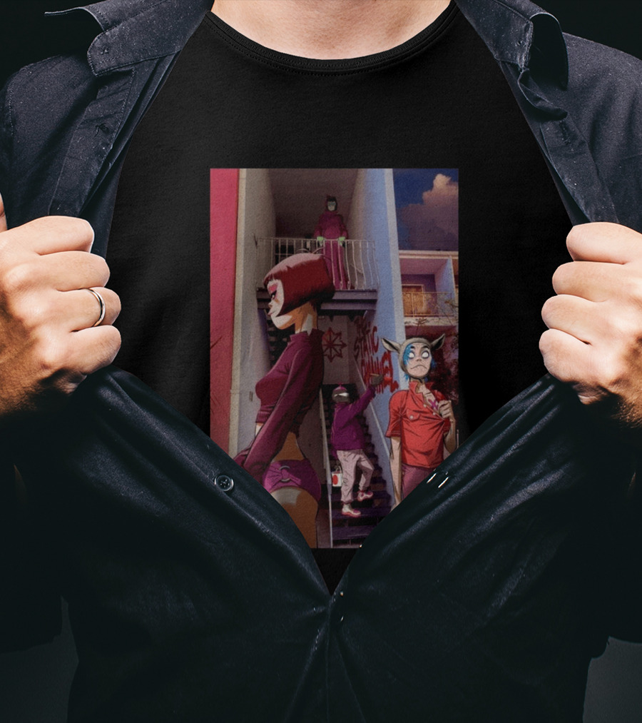 GORILLAZ The Stainz Staircase Characters T-Shirt
