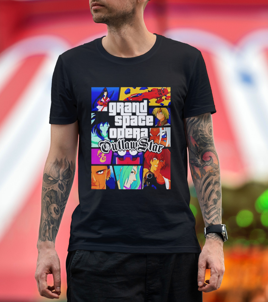 Grand Space Opera Outlaw Star Anime Characters Collage T-Shirt