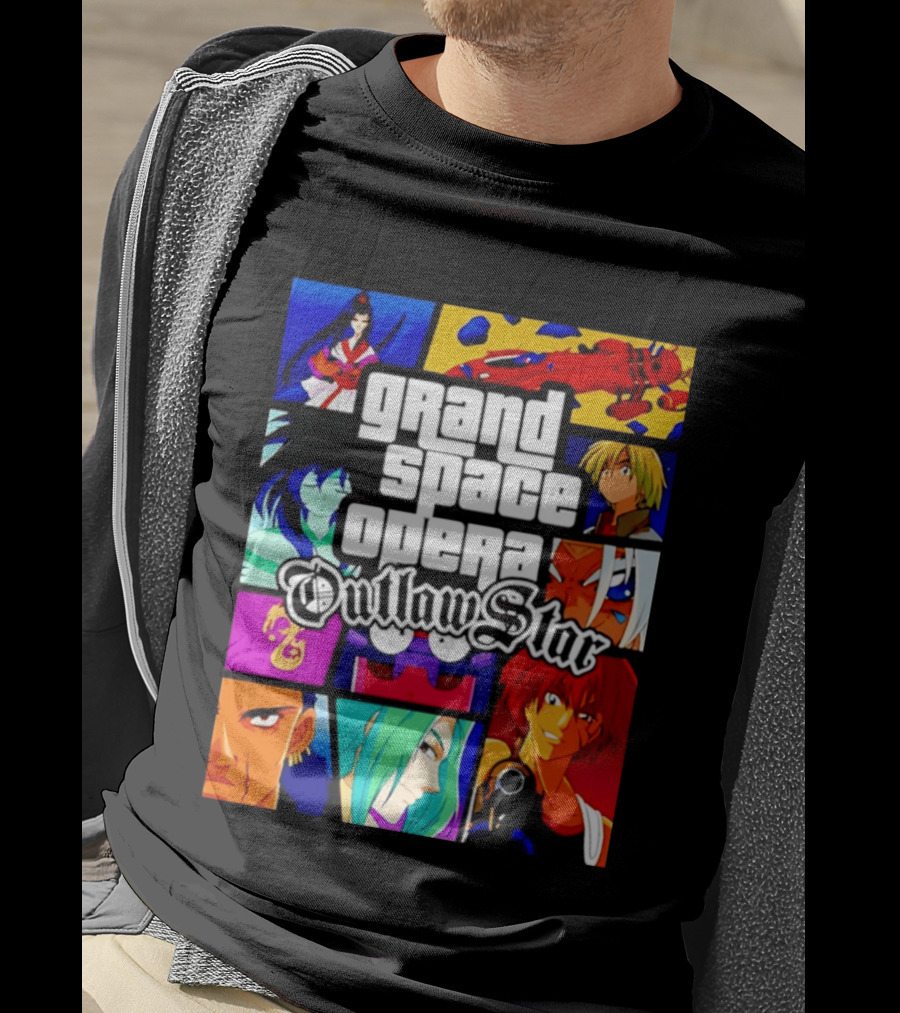 Grand Space Opera Outlaw Star Anime Characters Collage T-Shirt