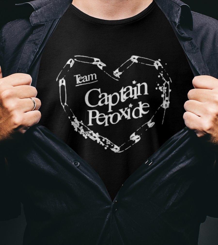 Team Captain Peroxide Safety Pin Heart T-Shirt