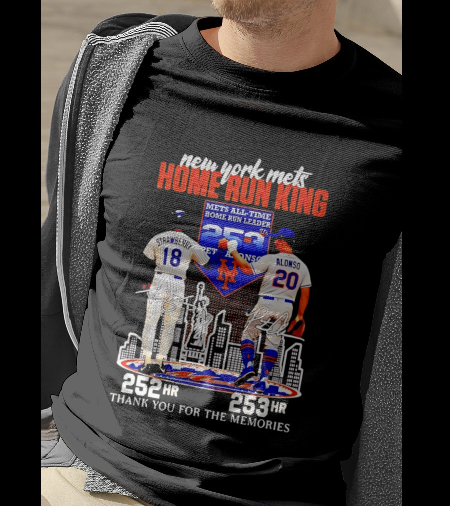 New York Mets Home Run King Celebration Darryl Strawberry And Pete Alonso Thank You For The Memories T-Shirt