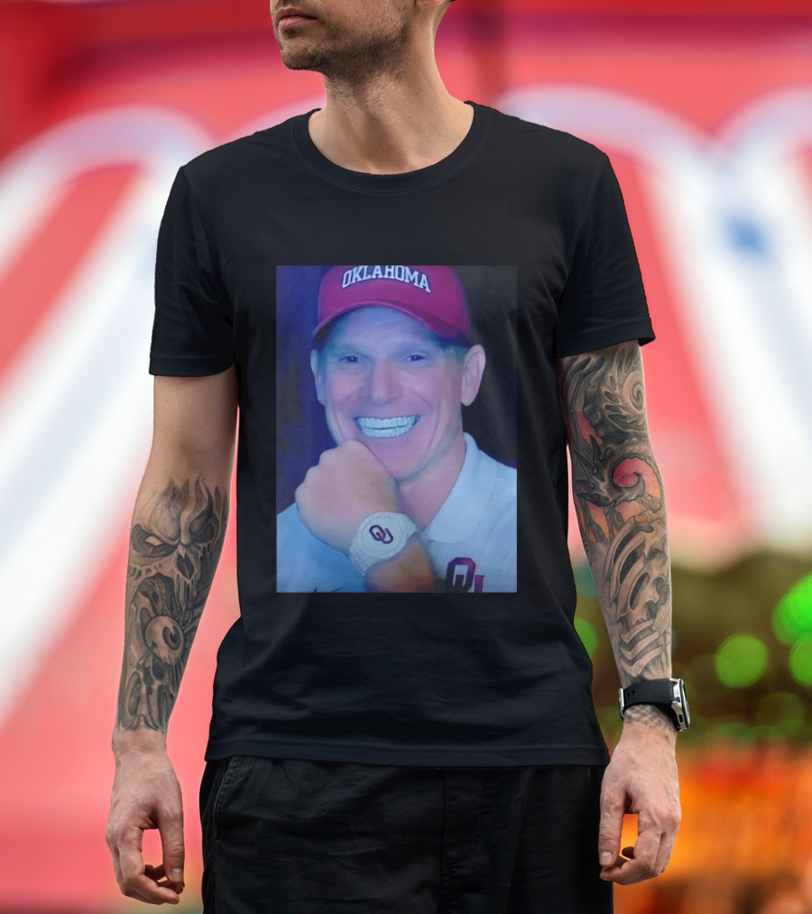 Oklahoma Sooners Brent Venables Smiling With Grill And OU T-Shirt