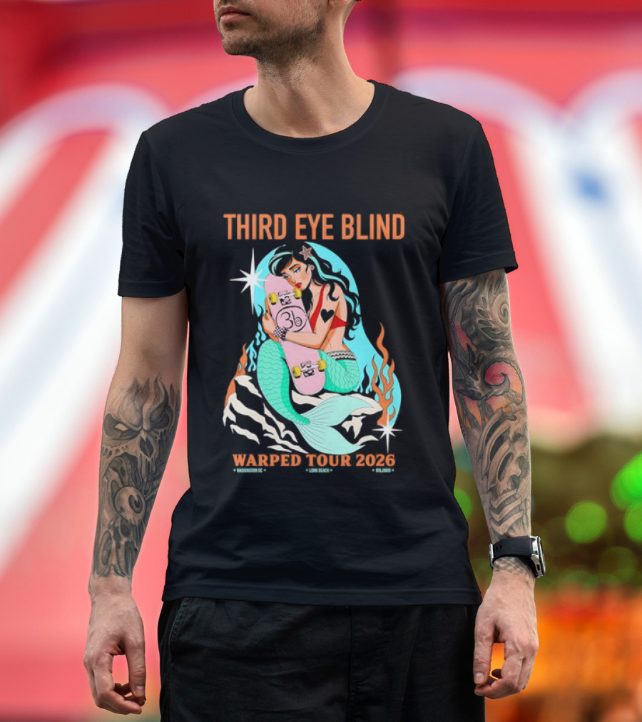 Third Eye Blind 2026 Warped Tour Mermaid Skater T-Shirt