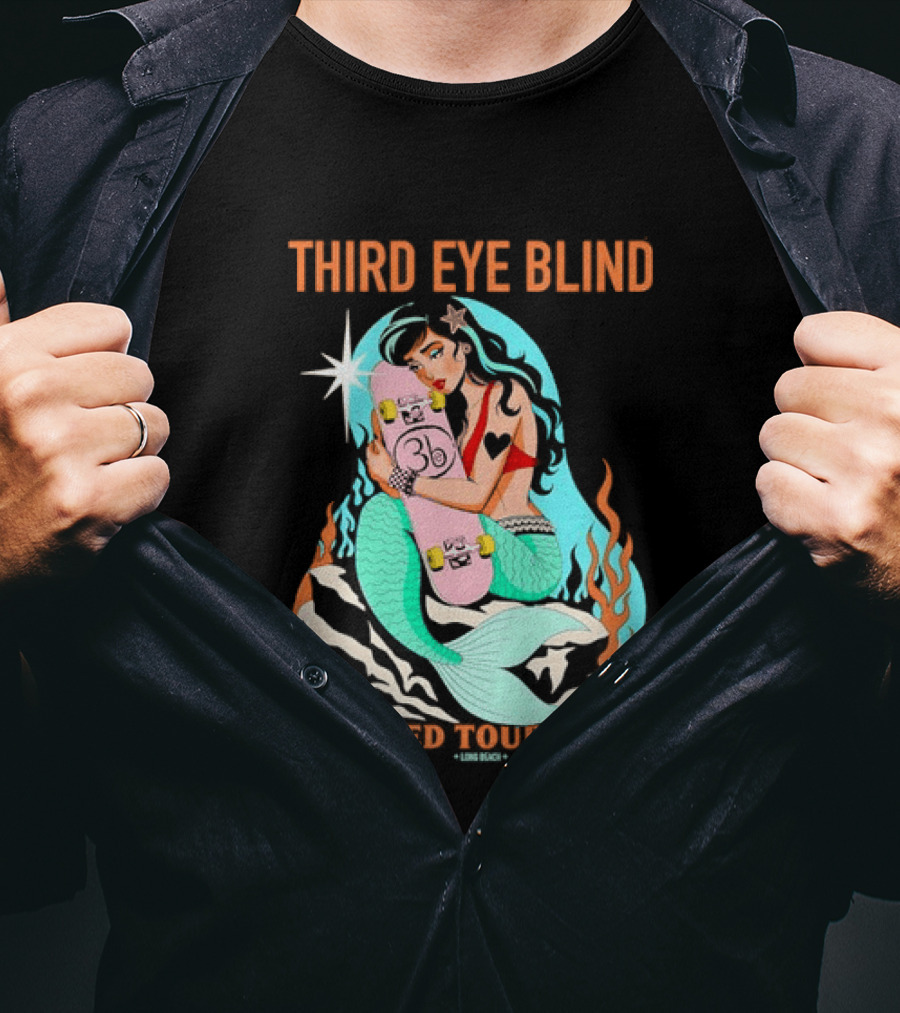 Third Eye Blind 2026 Warped Tour Mermaid Skater T-Shirt