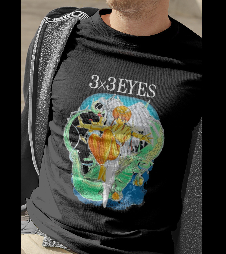 3×3 EYES Pai And Yakumo Winged Warrior Combat Scene T-Shirt