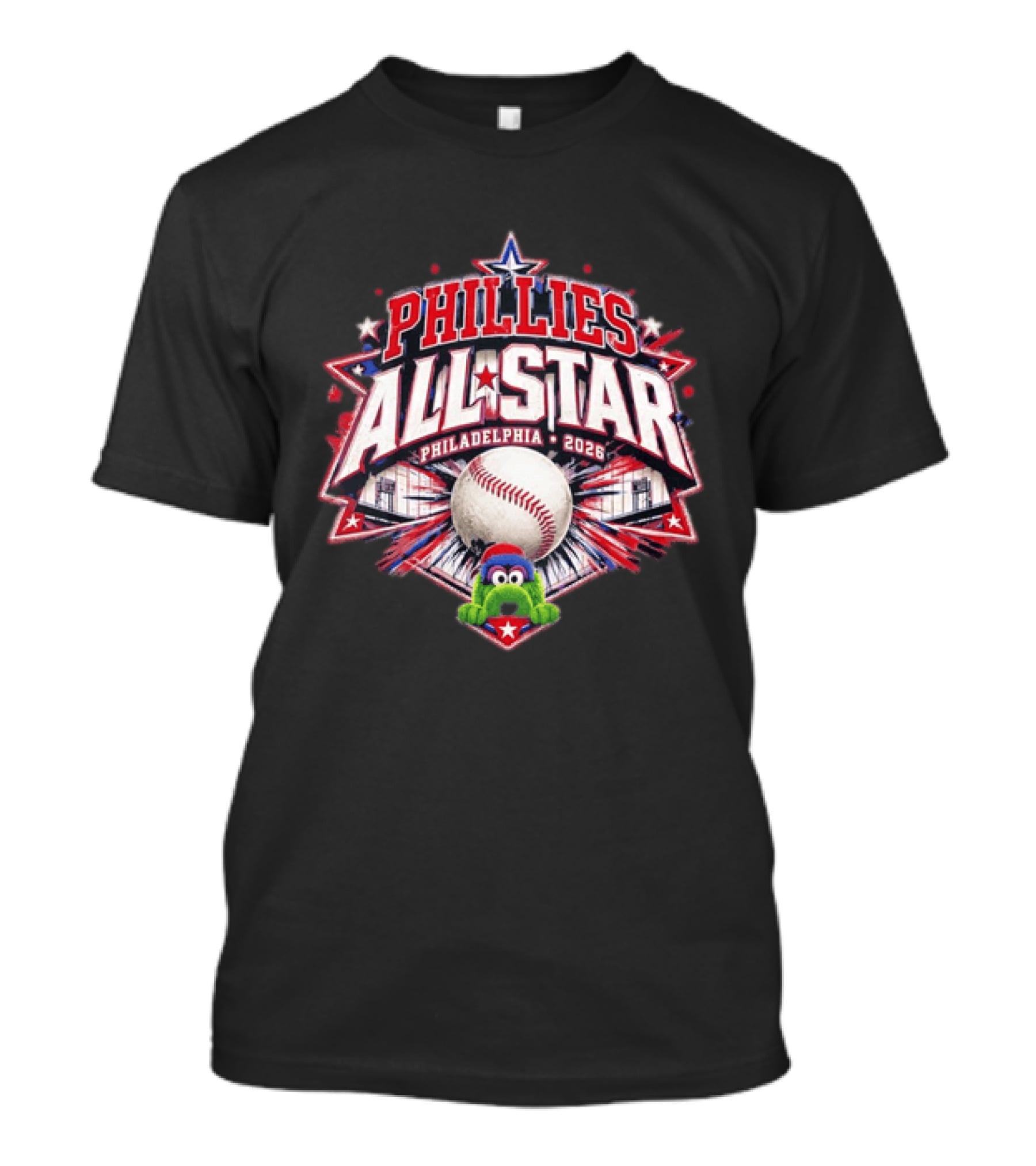 Phillies All Star Philadelphia 2026 Gritty Baseball Event Promo T-Shirt