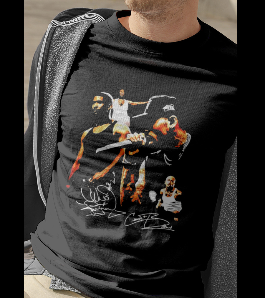 Usher Chris Brown Signature Collage T-Shirt