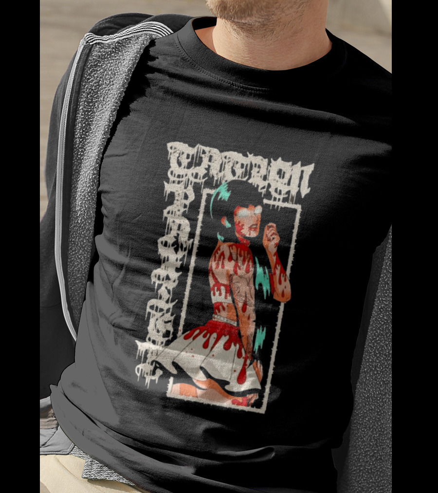 Vampen Anime Girl Horror Aesthetic Gore Dripping Gothic T-Shirt