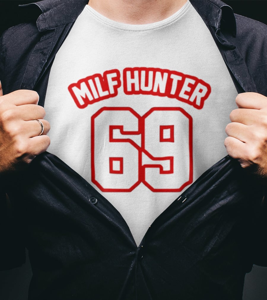 MILF Hunter 69 Red Outline Fonts T-Shirt