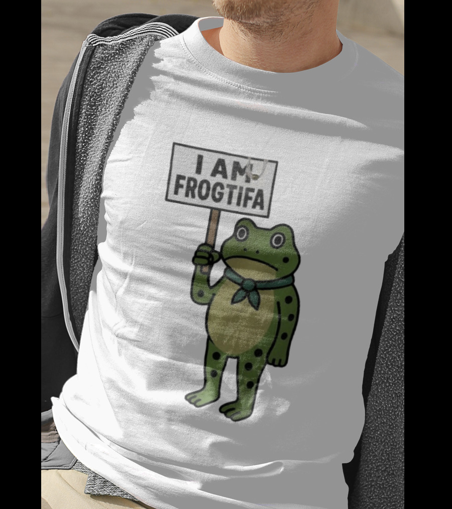 I AM FROGTIFA Frog Holding Sign T-Shirt