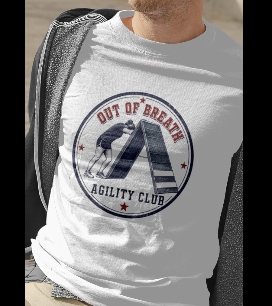 Out Of Breath Agility Club Dog Training Humor Workout Runner Athlete T-Shirt