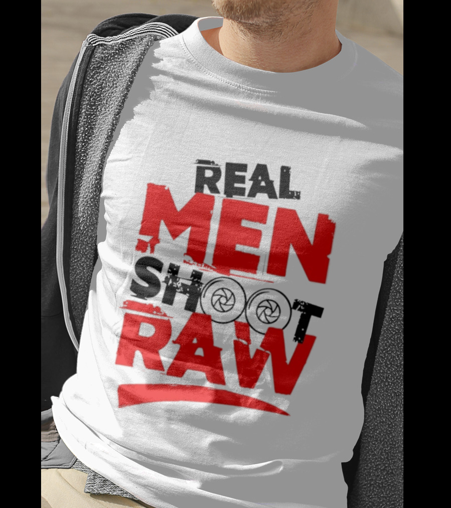 Real Men Shoot RAW Camera Shutter Aperture Photography T-Shirt