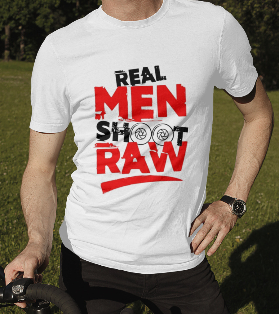 Real Men Shoot RAW Camera Shutter Aperture Photography T-Shirt