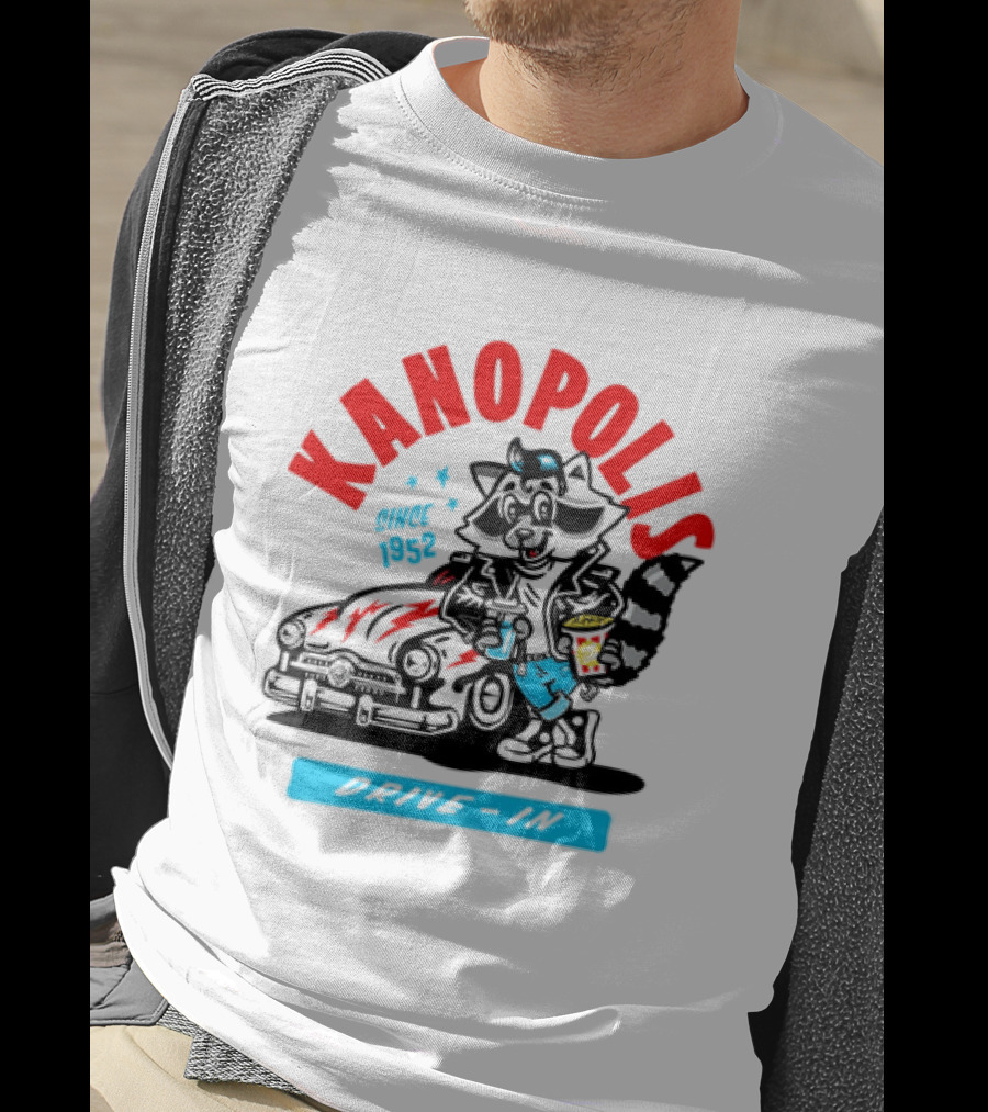 Kanopolis Drive In Since 1952 Raccoon Car T-Shirt
