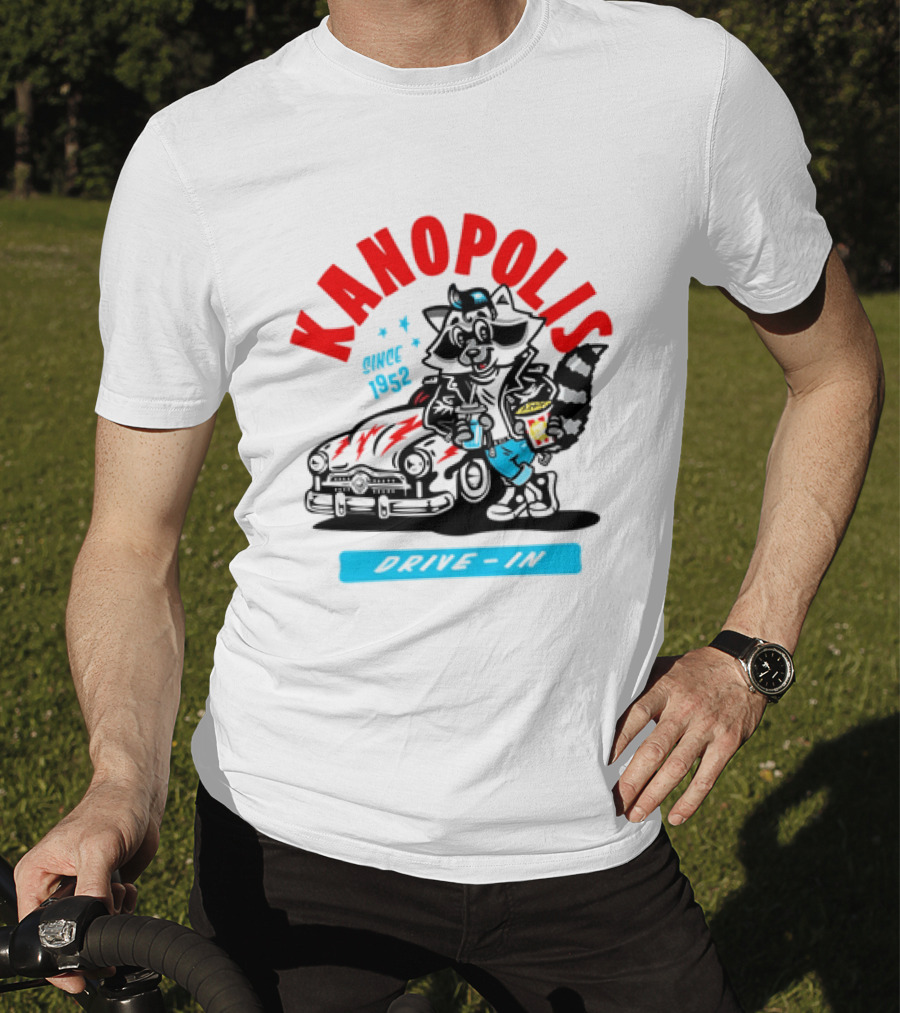 Kanopolis Drive In Since 1952 Raccoon Car T-Shirt