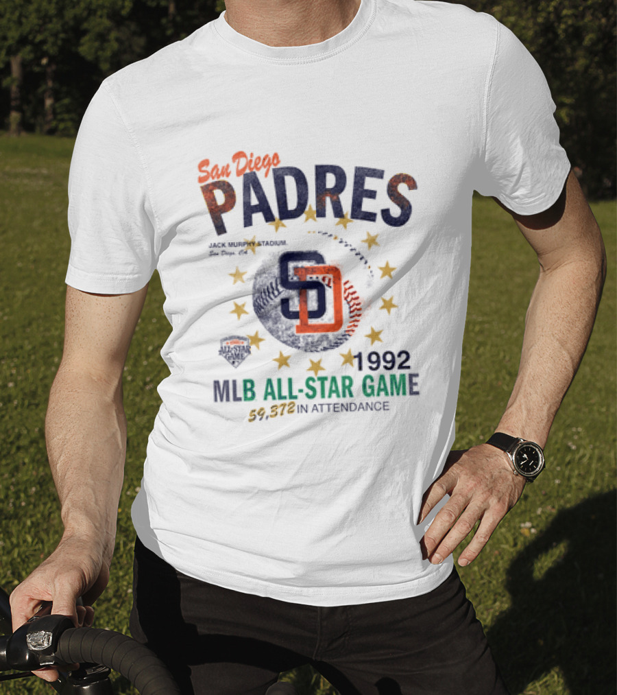 San Diego Padres 1992 MLB All Star Game Jack Murphy Stadium 59,372 Attendance T-Shirt