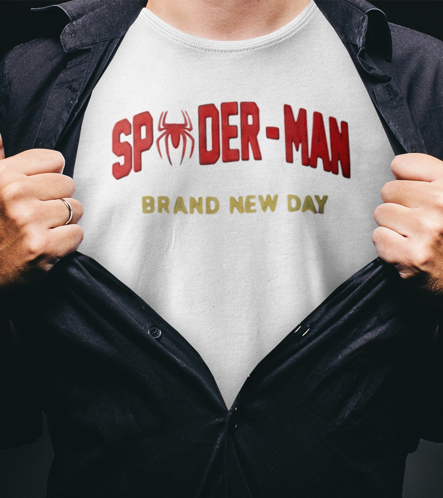 Spider Man Brand New Day Iconic Red Text With Spider T-Shirt