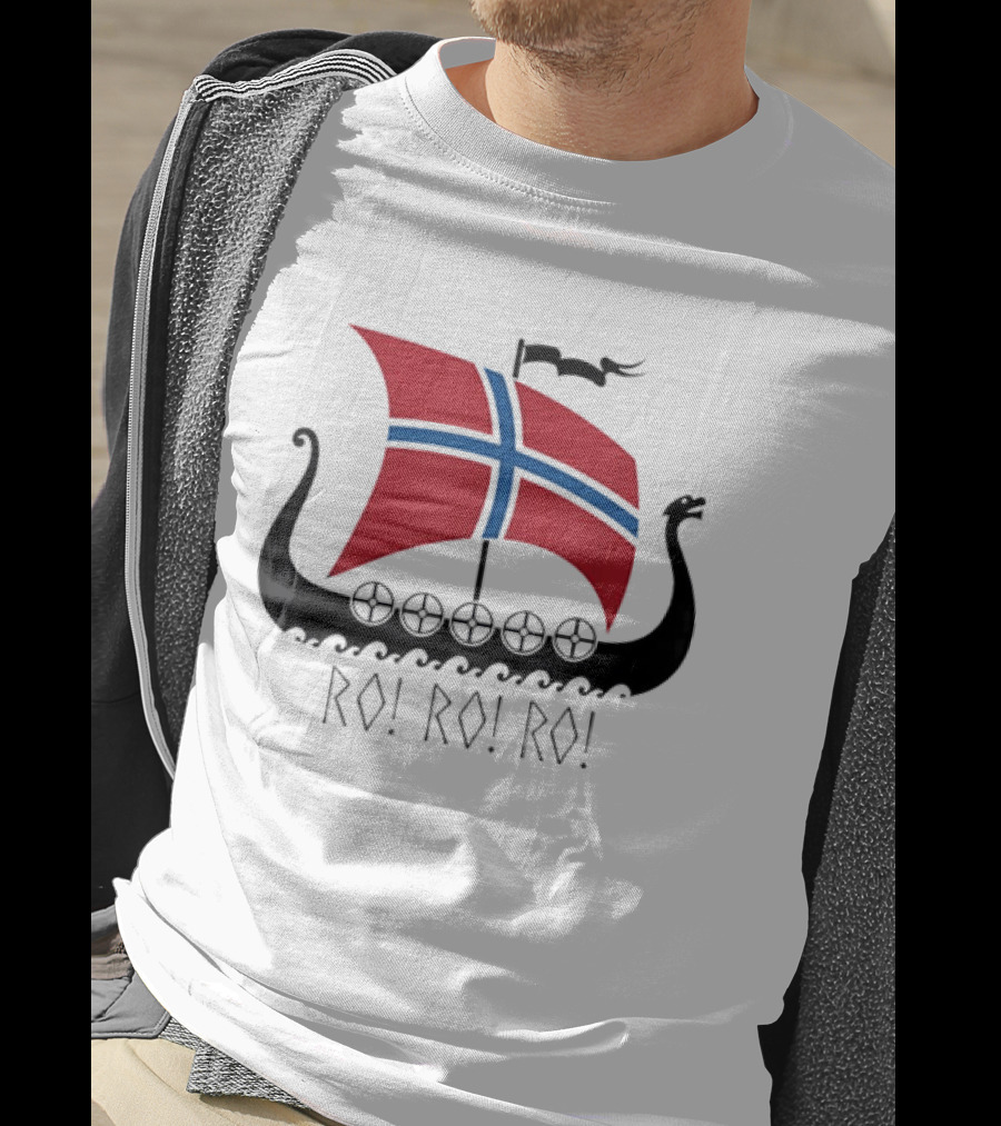 Viking Ship Norwegian Flag Ro Ro Ro T-Shirt