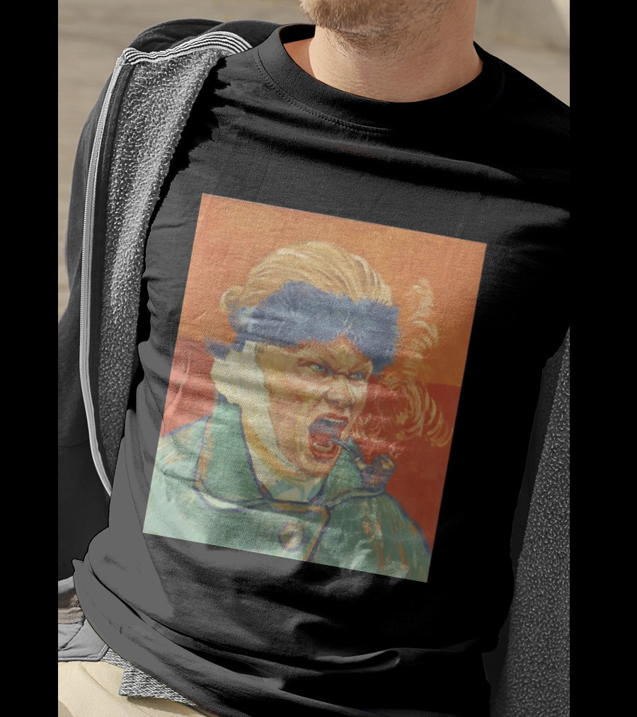 Erling Haaland Van Gogh Pipe Smoking T-Shirt