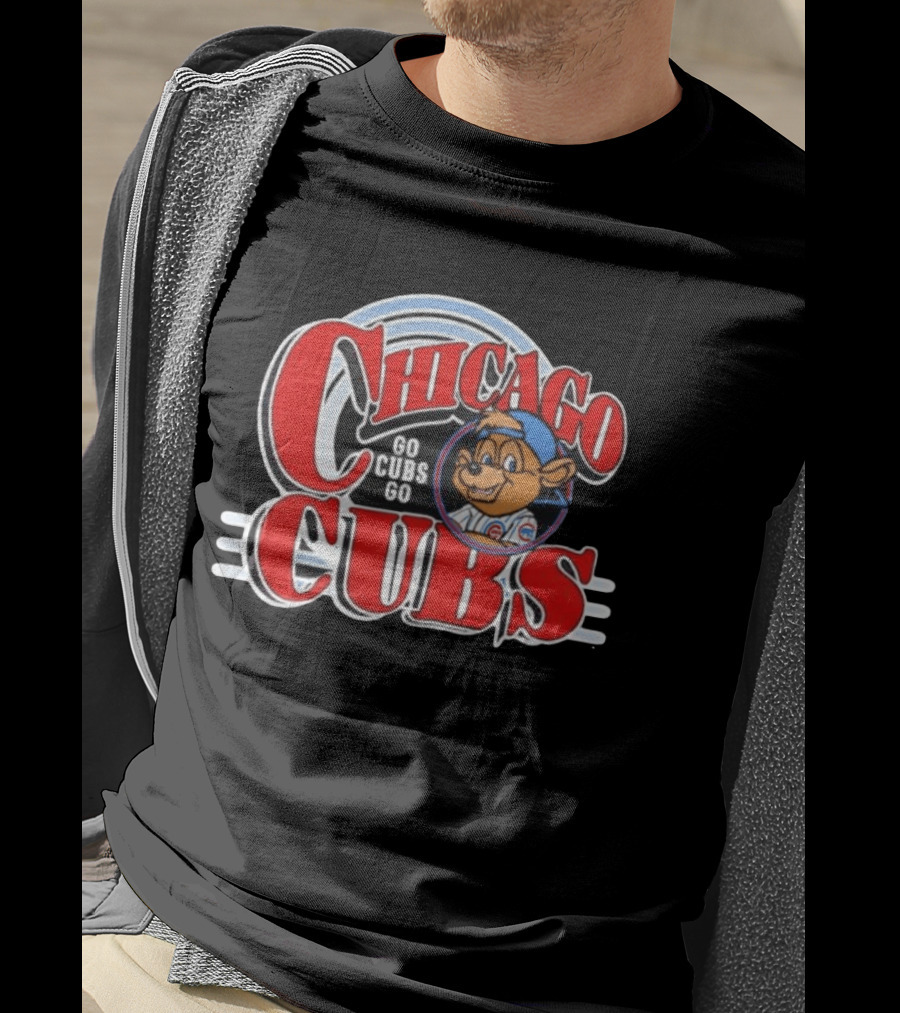 Chicago Cubs Go Cubs Go MLB With Bear In Cap T-Shirt