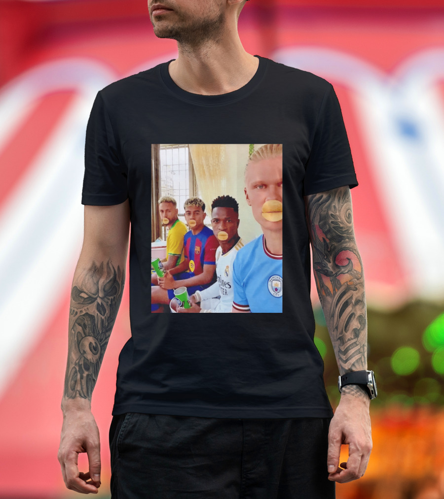 Neymar Vinicius Barcelona Real Madrid Manchester City Football Stars Chips T-Shirt